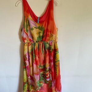 Silky dress with pastel print